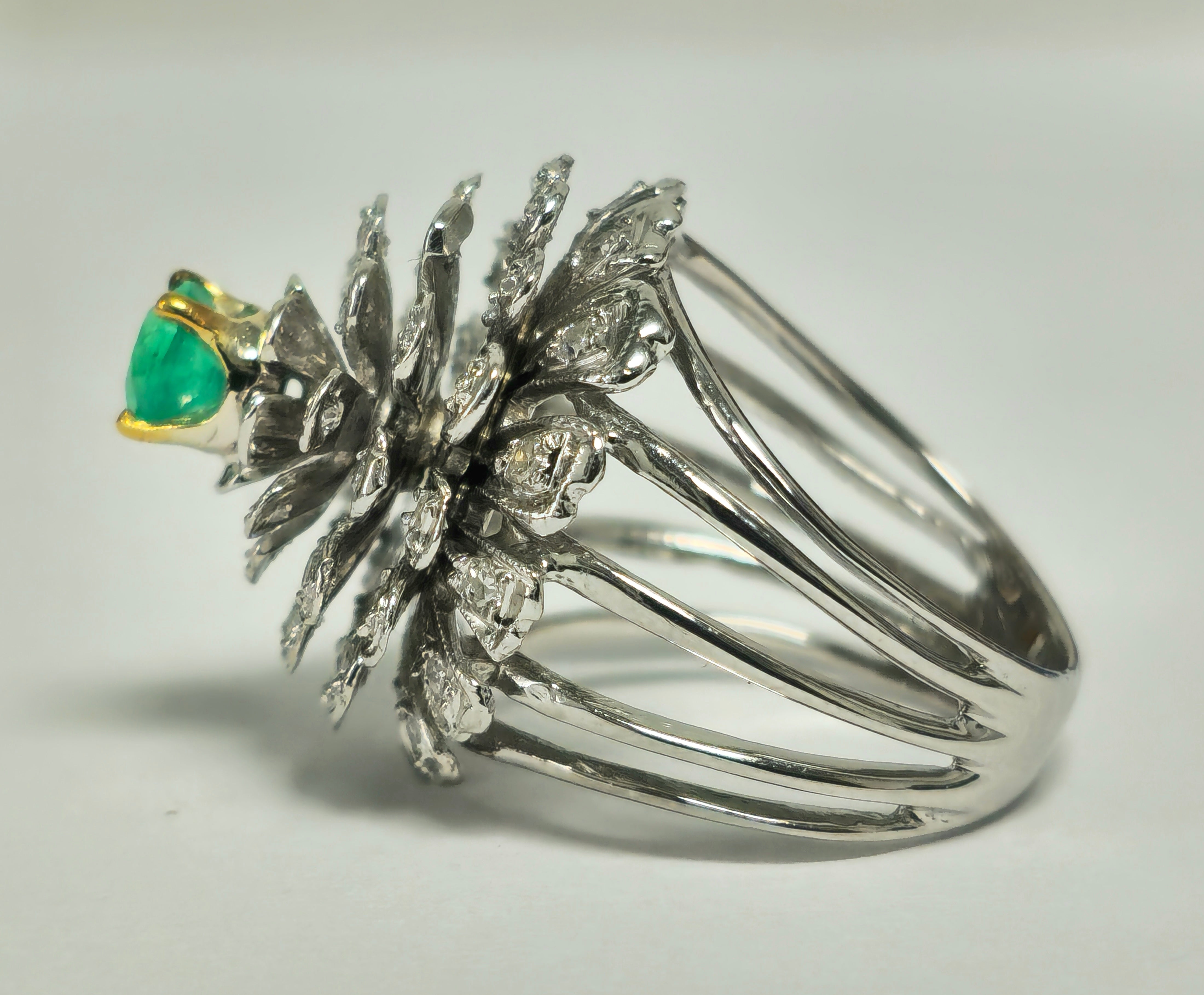 1.60ct VVS Diamond & Emerald in 14k Ring (Certified)